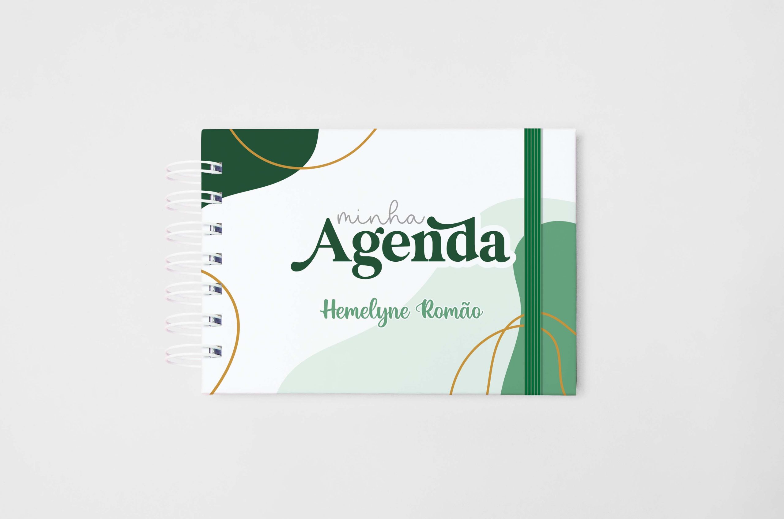 Mini Agenda A6 Abstrato Verde – Estúdio Papelar